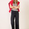 Anessa w Twisted Outseam Panel Wide Leg Jean