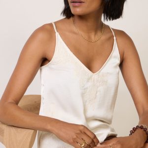 Monroe Satin Lace Trim Cami
